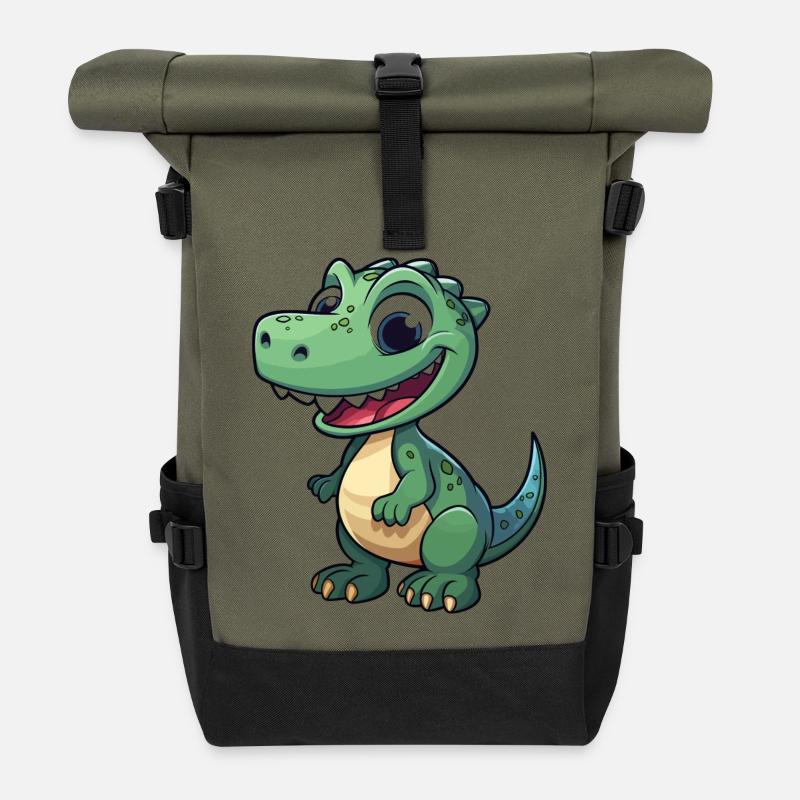 Dino - Rolltop Rucksack - Olive/Schwarz