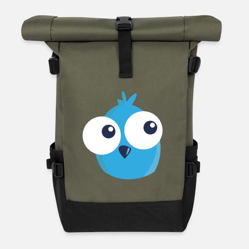 all tonight Eule - Rolltop Rucksack - Olive/Schwarz