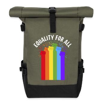 Equality for all - Roll Top Backpack - olive/black - Front