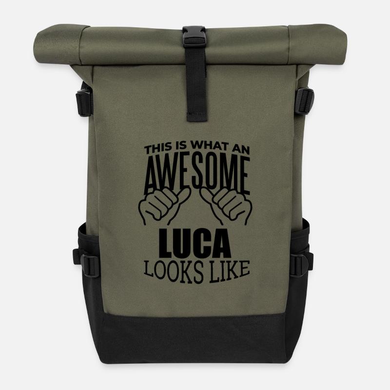Luca - Rolltop Rucksack - Olive/Schwarz