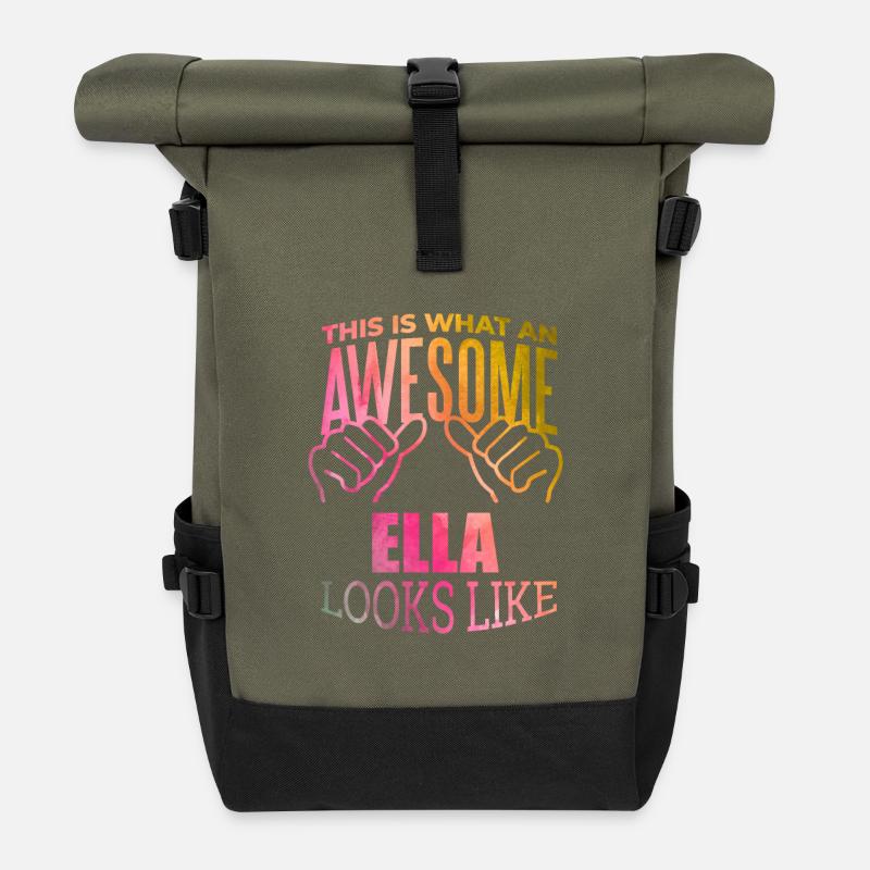 Ella - Rolltop Rucksack - Olive/Schwarz