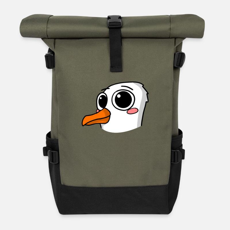 Mouette Motif Tout-petit - Sac à dos roll top - olive/noir