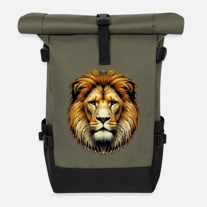 Löwe - Rolltop Rucksack - Olive/Schwarz
