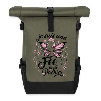 Je Suis Une Fée La Fée Pachier - Sac à dos roll top - olive/noir - Devant