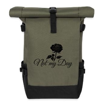 Not My Day – Anti-Valentine's Day Rose - Roll Top Backpack - olive/black - Front