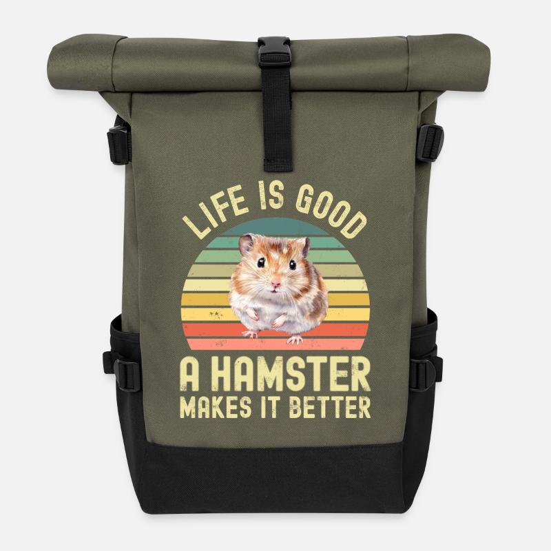 Hamster - Rolltop Rucksack - Olive/Schwarz