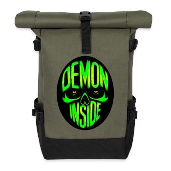 Demon inside - Roll Top Backpack - olive/black - Front
