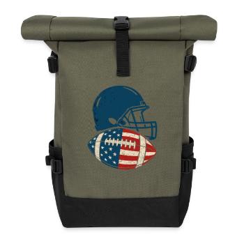 Football américain – Style américain - Sac à dos roll top - olive/noir - Devant
