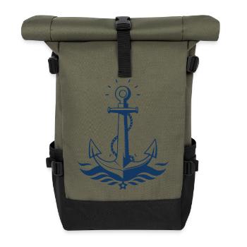 Northern Germany Anchor Sailor Sailor Captain - Roll Top Backpack - olive/black - Front