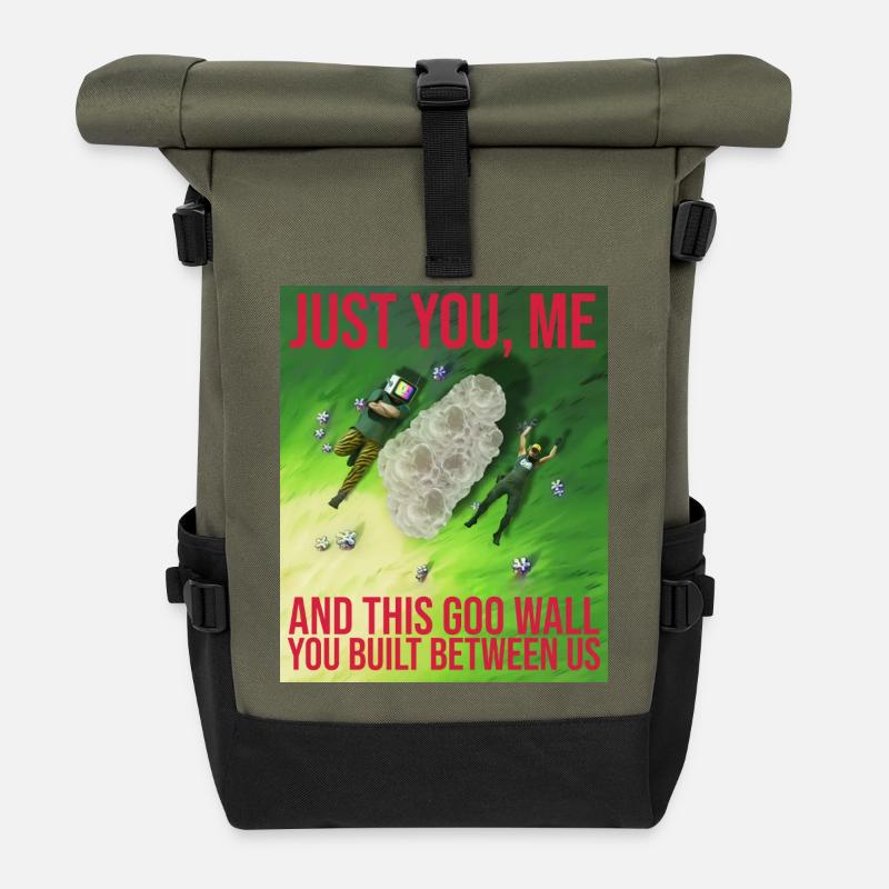 THIS GOO WALL YOU BUILT BETWEEN US - Rolltop Rucksack - Olive/Schwarz