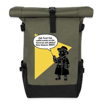 Bonjour tante - tu décroches ? Ta sœur est drôle et agaçante - Sac à dos roll top - olive/noir - Devant