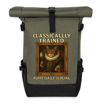 Classically Trained Perpetually Judging Renaissanc - Roll Top Backpack - olive/black - Front