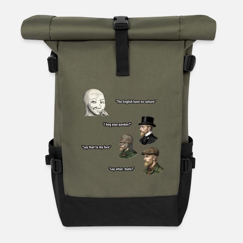 PROENGLAND - Roll Top Backpack - olive/black