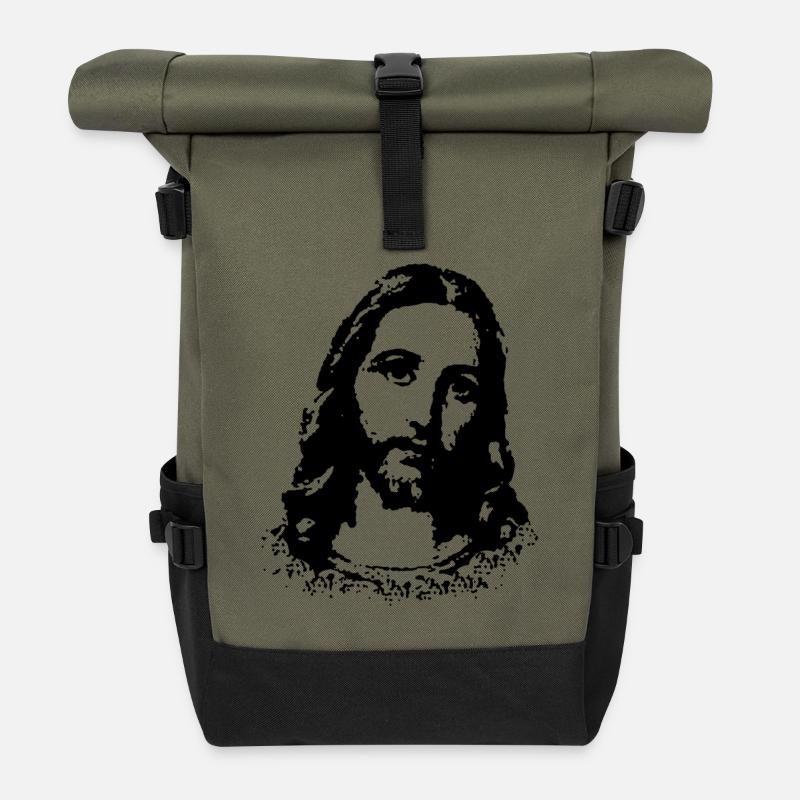 Jesus - Rolltop Rucksack - Olive/Schwarz