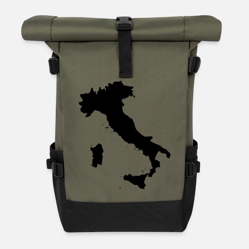 Italie - Sac à dos roll top - olive/noir