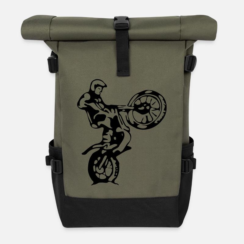 Trial rider - Roll Top Backpack - olive/black