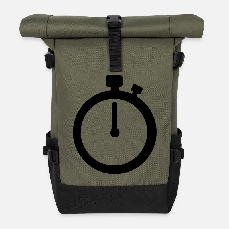 Stoppuhr - Rolltop Rucksack - Olive/Schwarz