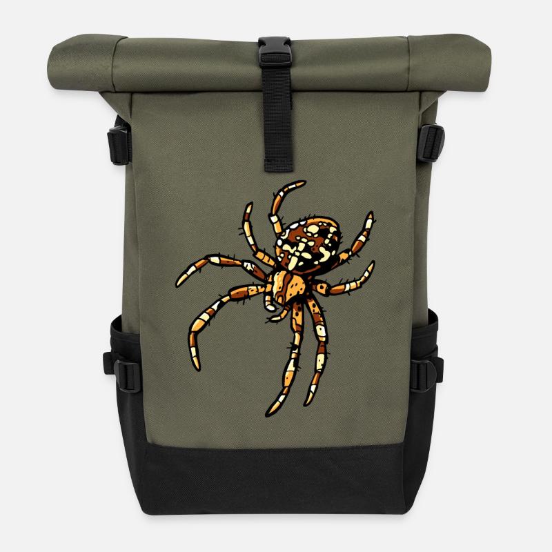 Araignée croisée - Sac à dos roll top - olive/noir