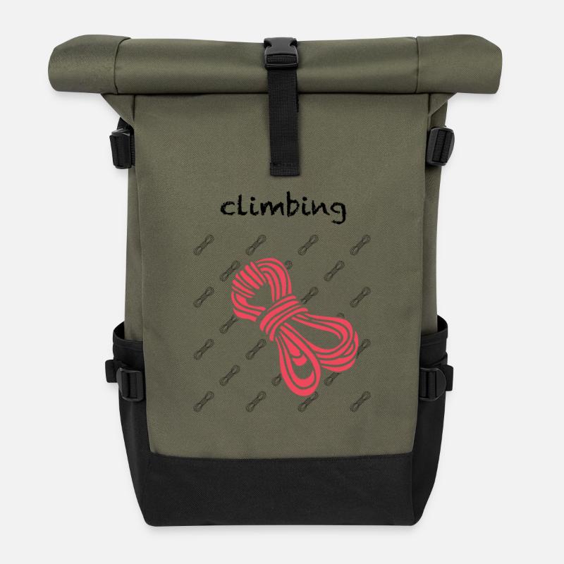 Climbing - Top Rope Rope - Roll Top Backpack - olive/black