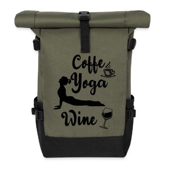 Yoga Meditation Spa Namaste - Rolltop Rucksack - Olive/Schwarz - Vorne