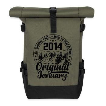 2014 janvier Original 10 Ans cadeau Anniversaire - Sac à dos roll top - olive/noir - Devant