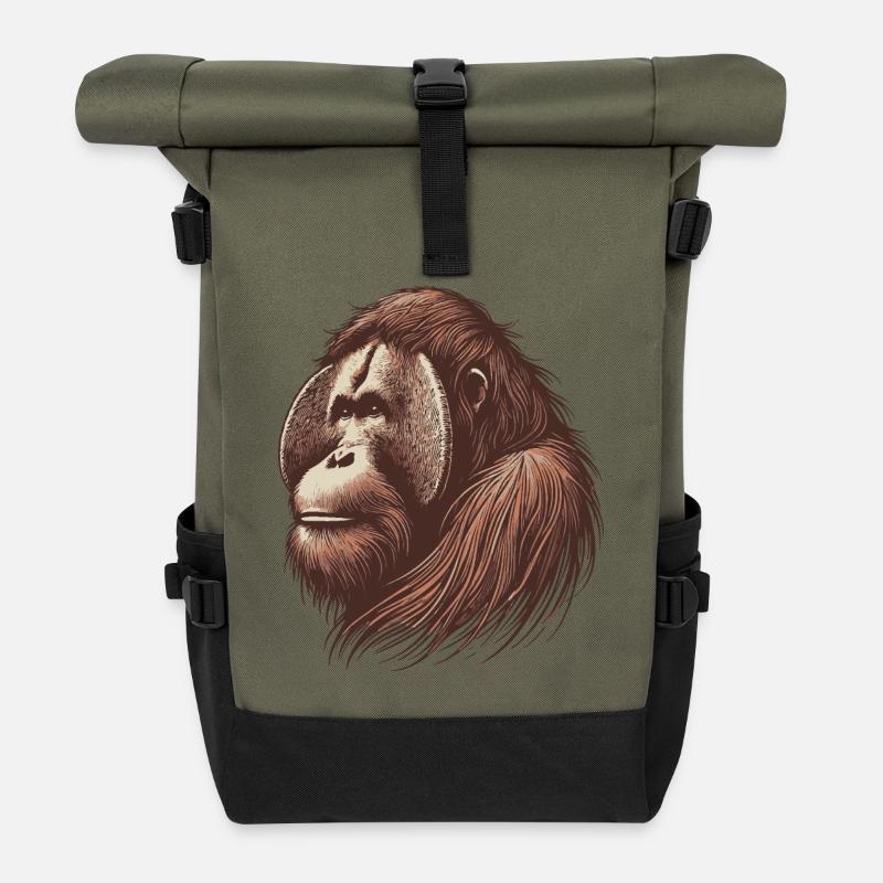 Orangutan - Roll Top Backpack - olive/black