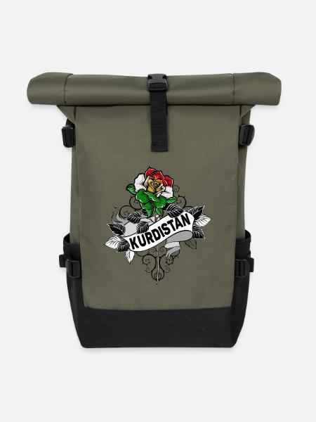Kurdistan Flagge,Kurdistan,syrien,irak,iran,Flagge - Rolltop Rucksack - Olive/Schwarz