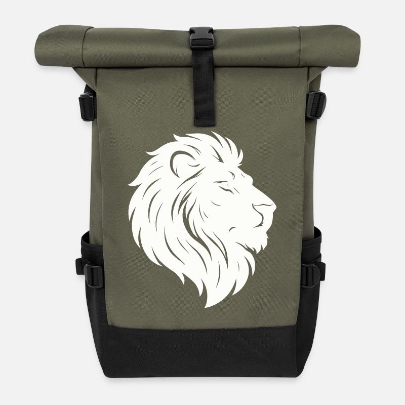 Lion Tête de Lion - Sac à dos roll top - olive/noir