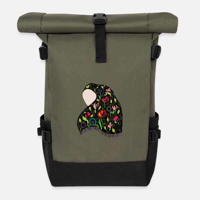 mouchoir - Sac à dos roll top - olive/noir