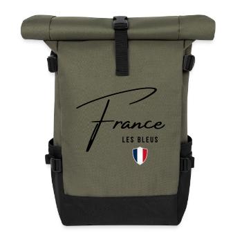 Flag of France, French pride - Roll Top Backpack - olive/black - Front