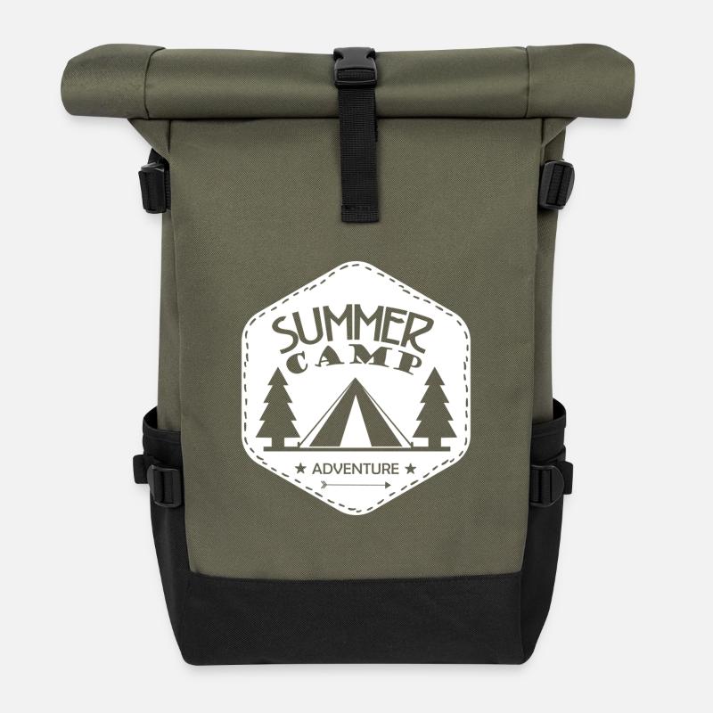 Summer camp - Sac à dos roll top - olive/noir