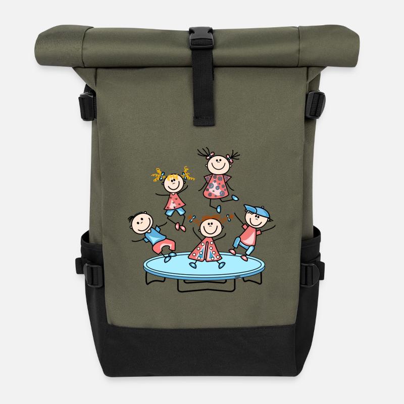 Trampolin - Rolltop Rucksack - Olive/Schwarz