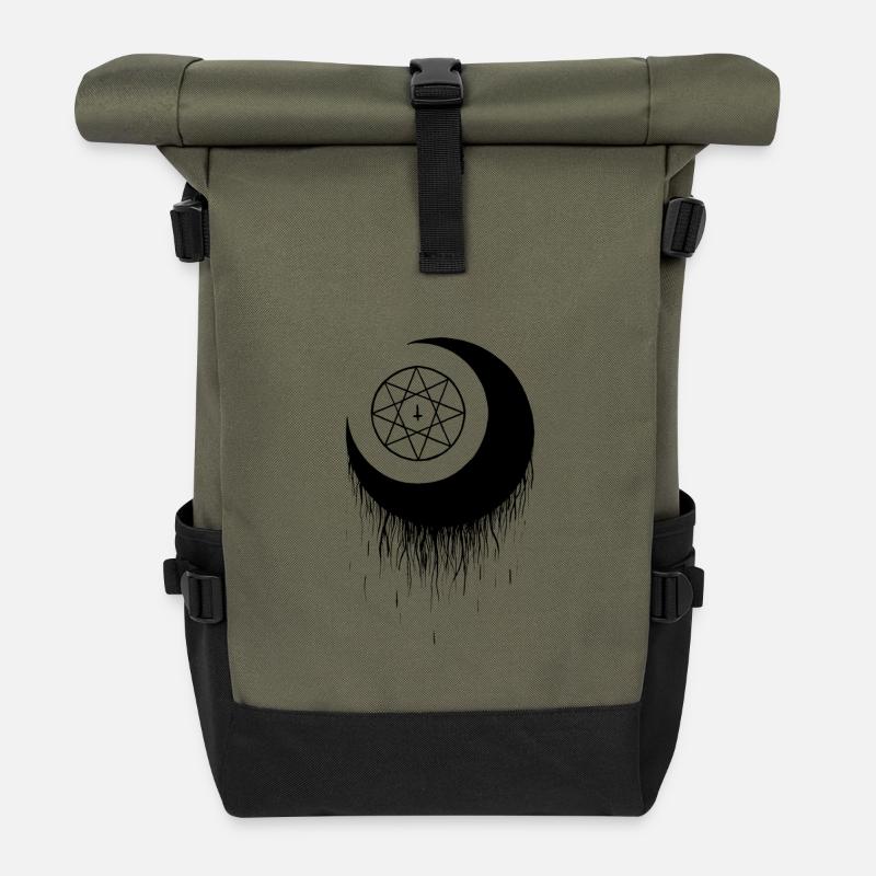 lune - Sac à dos roll top - olive/noir