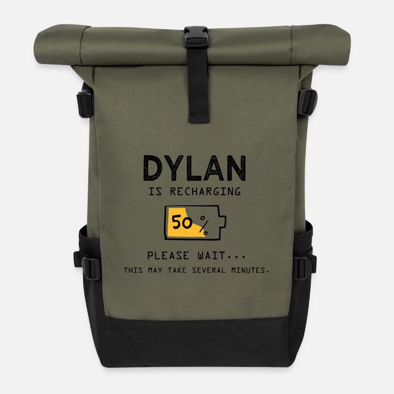 Dylan Lustiger Name Sarkastische Dylan Geschenke - Rolltop Rucksack - Olive/Schwarz