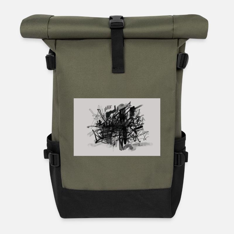 Knot of Noise - Roll Top Backpack - olive/black