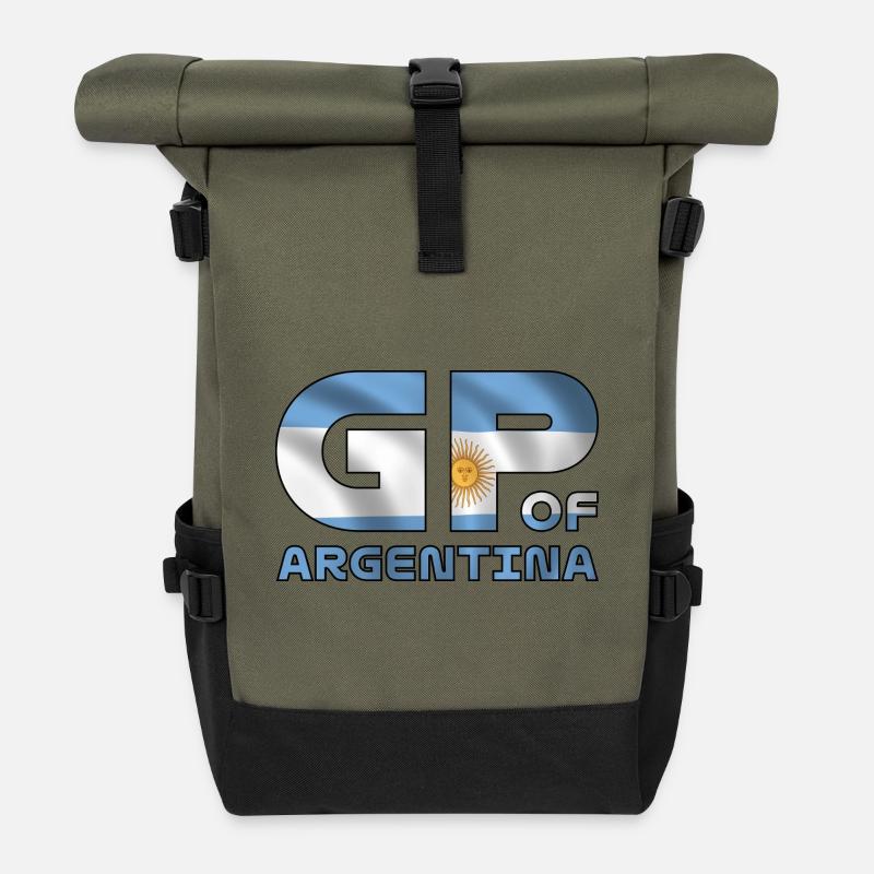 argentina_gp - Roll Top Backpack - olive/black