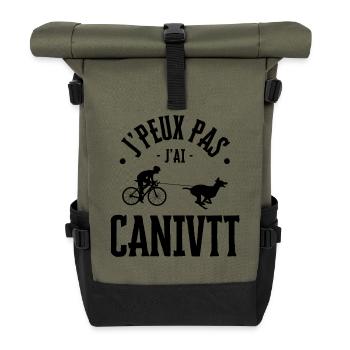 J'peux pas j'ai canivtt bikejoring - Sac à dos roll top - olive/noir - Devant