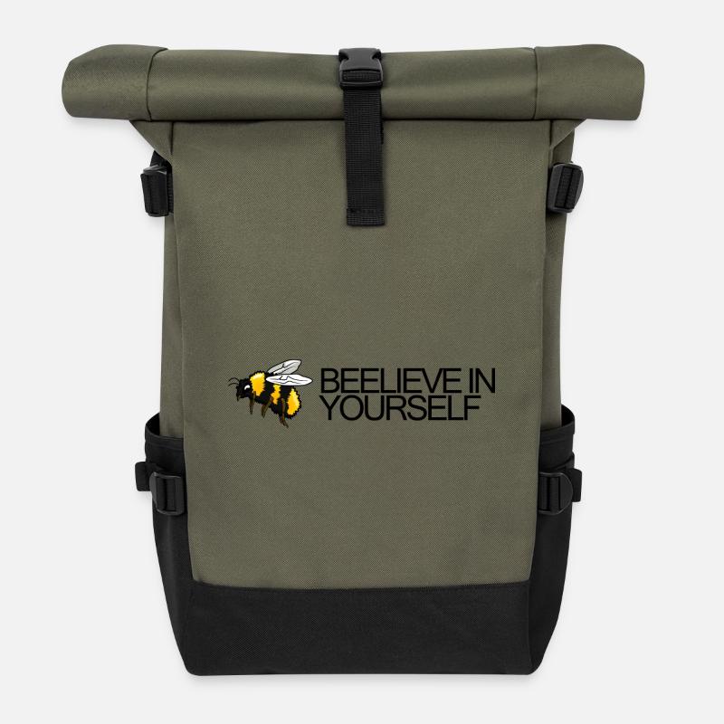 Bumblebee - Beelieve in yourself - Roll Top Backpack - olive/black