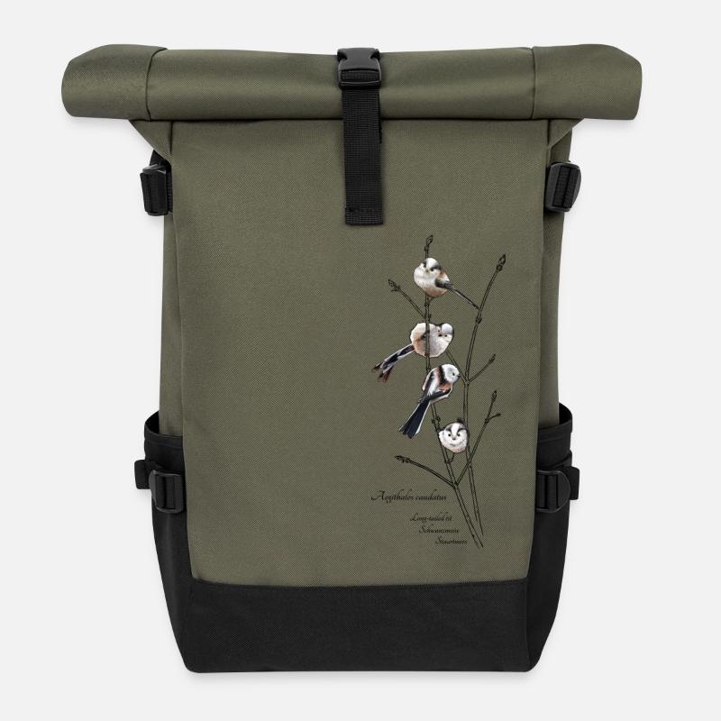 Schwanzmeisen - Rolltop Rucksack - Olive/Schwarz
