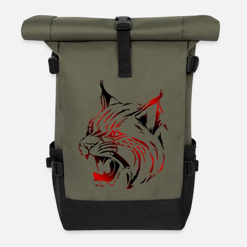 Luchs (03) - Rolltop Rucksack - Olive/Schwarz