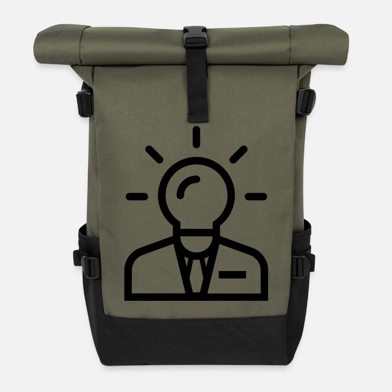 idée d'entreprise - Sac à dos roll top - olive/noir