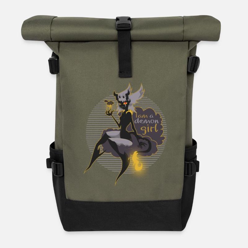 Demongirl Zeraween - Roll Top Backpack - olive/black