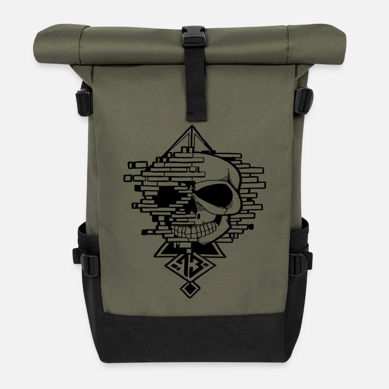 crane graphique - Sac à dos roll top - olive/noir