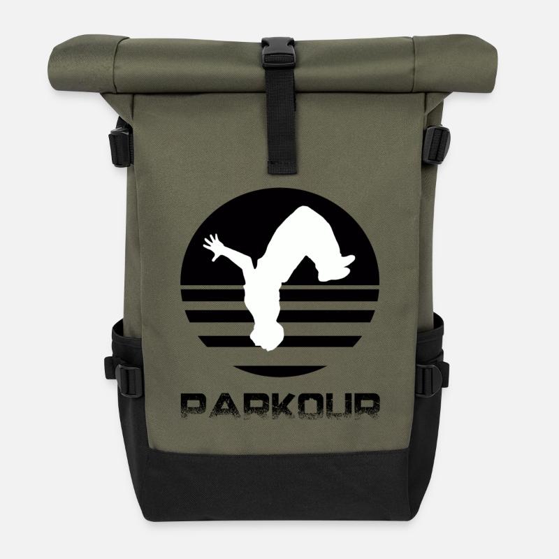 Parkour - Roll Top Backpack - olive/black