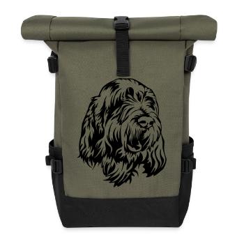 Spinone Italiano Head - Roll Top Backpack - olive/black - Front
