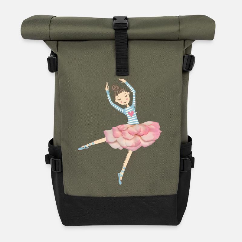 Danseuse étoile - Sac à dos roll top - olive/noir
