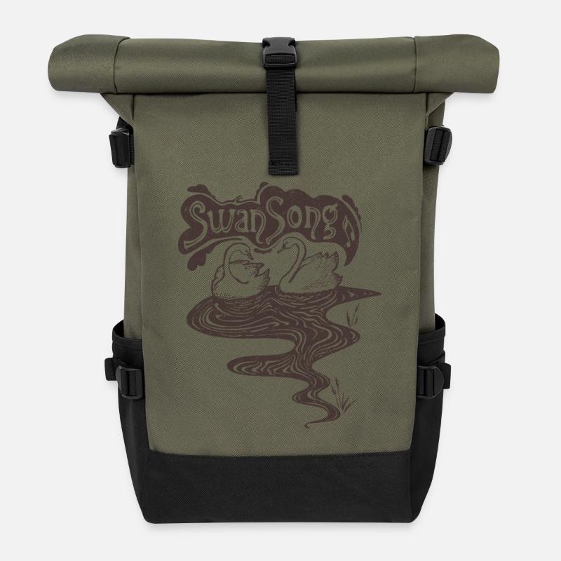 Chant du cygne Vintage - Sac à dos roll top - olive/noir