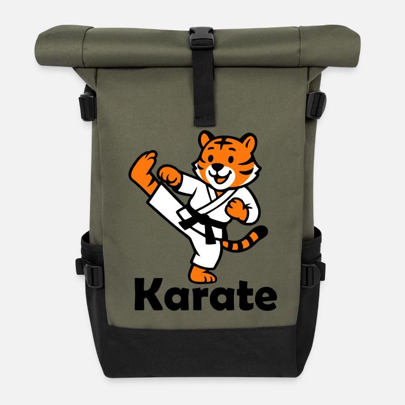Karate Tiger - Rolltop Rucksack - Olive/Schwarz