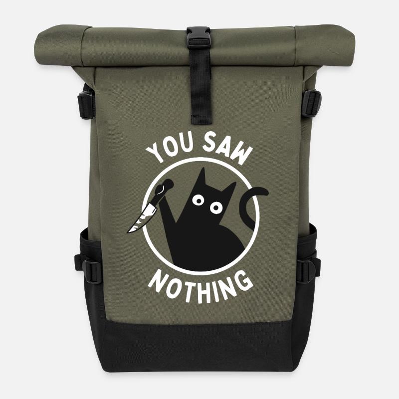 Vous n’avez rien vu - Sac à dos roll top - olive/noir