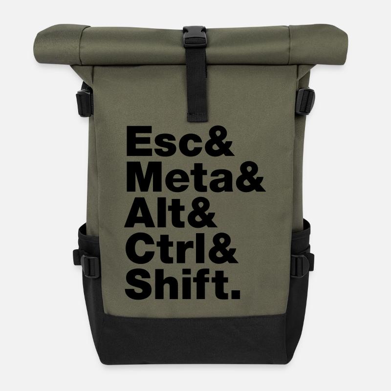 Esc & Meta & Alt & Strg & Shift - Rolltop Rucksack - Olive/Schwarz